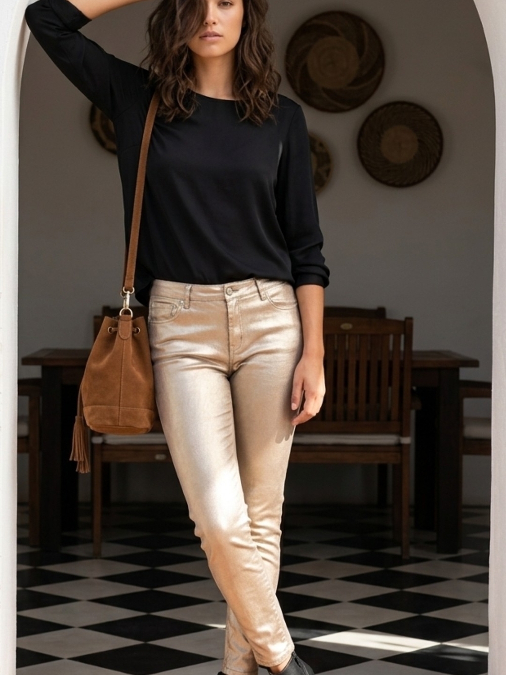 Skinny Metallic Gold Women’s Jeans